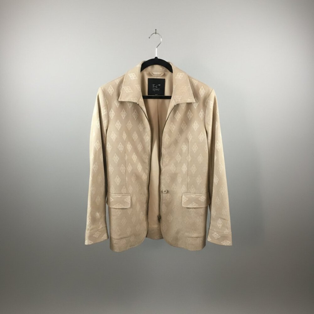 Fried Waters Tapestry Edition Zip Jacket Tan Beige Geometric Size Medium NWT